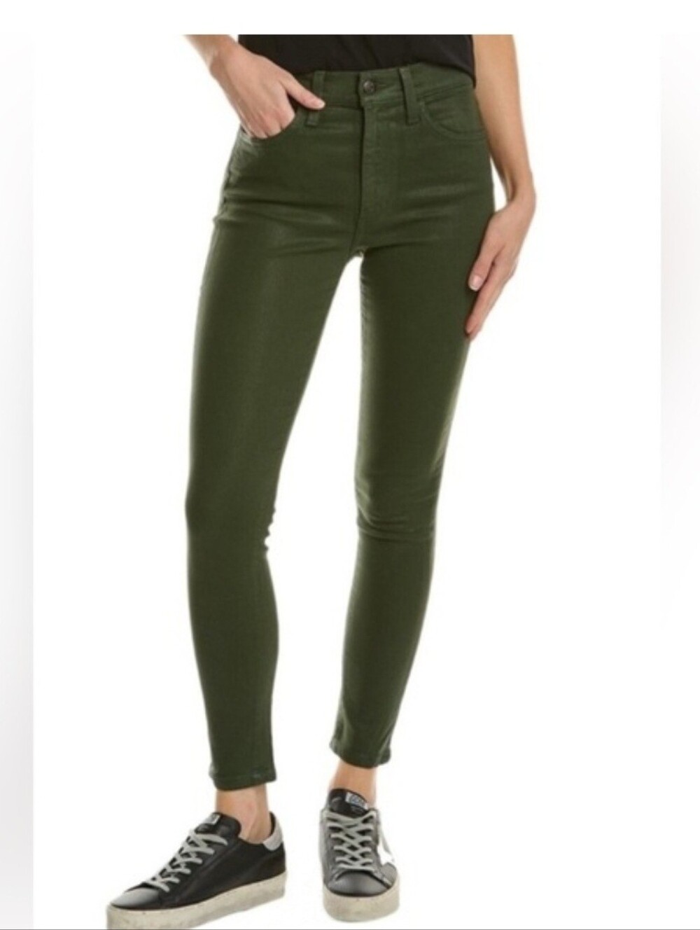 Joe's High Rise Coated Skinny Jeans in Autum Sage